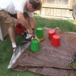 Gutters cut to length at Home Depot / Drilling holes in gutters and pots